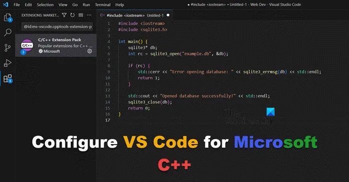 configurare VS Code per Microsoft C++