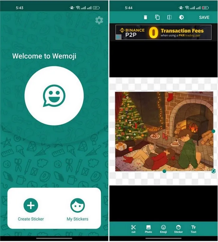 Aplicación de pegatinas Wemoji