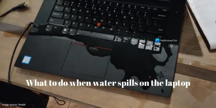 Que faire lorsque de l'eau se répand sur l'ordinateur portable