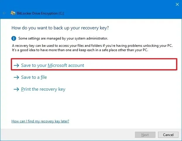 儲存到您的 Microsoft 帳戶