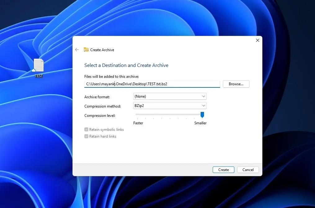Windows 11-Tool zum Erstellen von Archiven