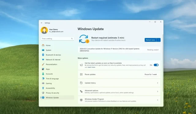 Windows 11 reçoit la mise à jour de février 2024 (KB5034765)