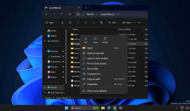 Les menus contextuels modernes de Windows 11 s’améliorent dans la version 26058