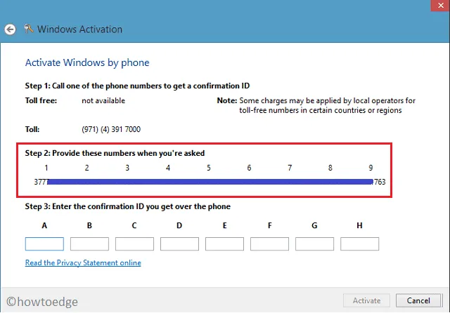 Windows-activering via telefoon