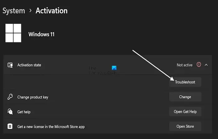 Probleemoplosser voor Windows-activatie