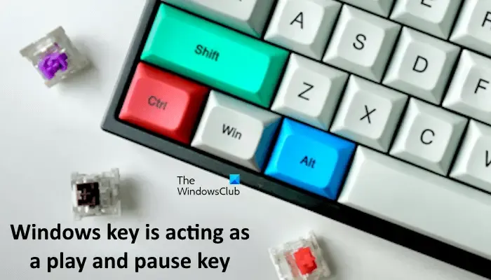 Tecla Windows ativando a tecla play pause
