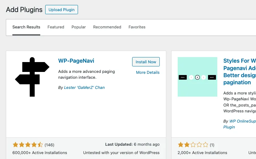 Wp Pagenavi nella directory di WordPress