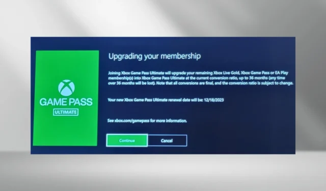 Vous ne parvenez pas à mettre à niveau Xbox Live Gold vers Game Pass Ultimate ? Le nouveau taux de conversion est de 3:2