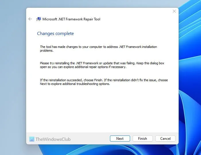 Reparar el código de error de .NET Framework 0x800713ec