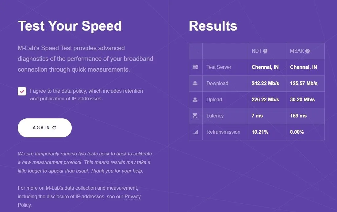 Laboratorio de medición de los mejores sitios de prueba de velocidad de Internet