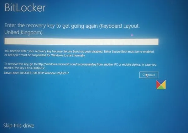 Senha do BitLocker esquecida e chave de recuperação perdida