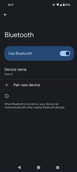 Disattivazione della funzionalità Bluetooth sul dispositivo Android.