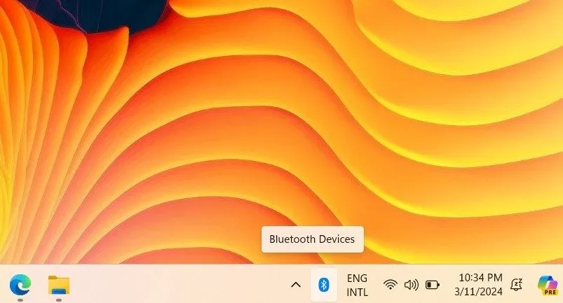 Bluetooth-Symbol in der Taskleiste.