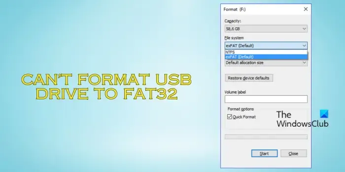 USB formatteert niet naar FAT32
