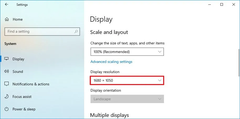 Windows 10 cambia la resolución