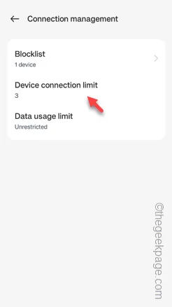 limite mínimo de conexão do dispositivo