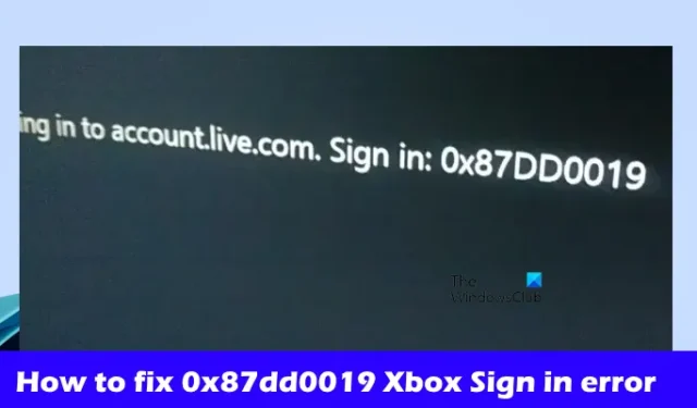 Como corrigir erro de login do Xbox 0x87dd0019