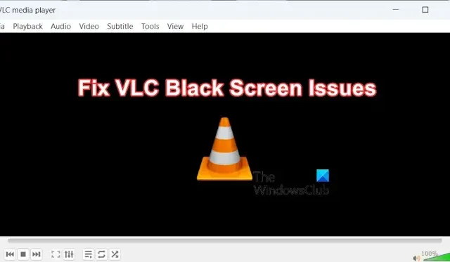 Tela preta do VLC em modo tela cheia; mas posso ouvir o áudio