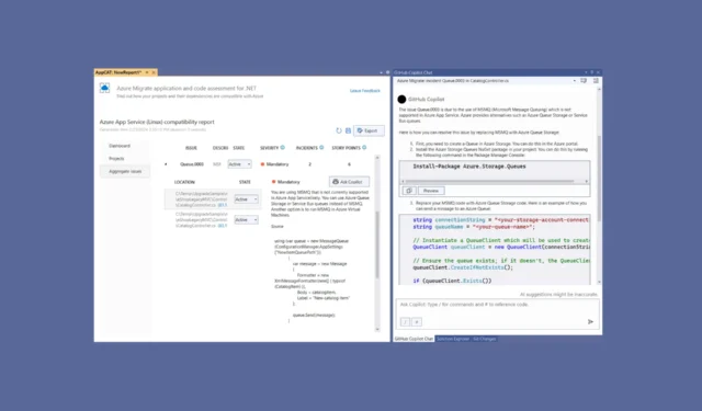 GitHub Copilot Chat が Visual Studio の Azure Migrate ツールに追加されました