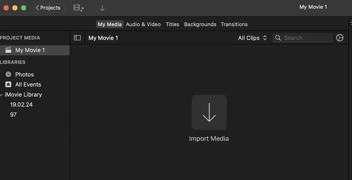Importazione di file multimediali da Imovie