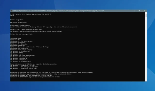 Le nouveau script, Inplace_Upgrade_Helper, vous permet de changer rapidement d’édition de Windows