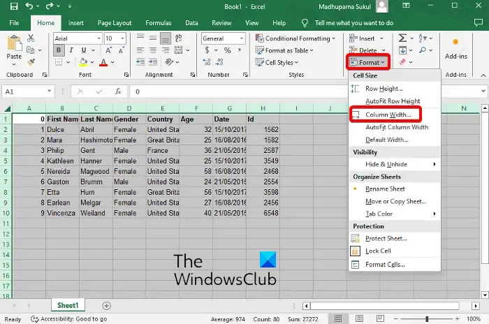 Excel と Google スプレッドシートのすべてのセルを同じサイズにする