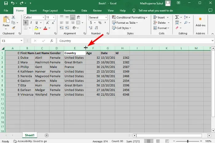 Rendre toutes les cellules de la même taille dans Excel et les feuilles Google