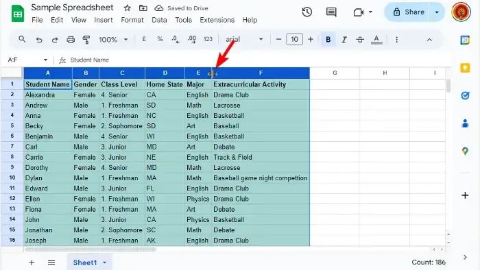 Haga que todas las celdas tengan el mismo tamaño en Excel y Google Sheets