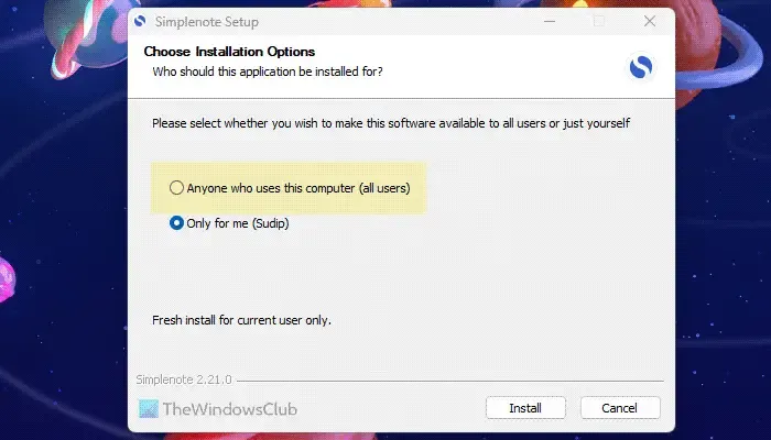 Een programma beschikbaar maken voor alle gebruikers in Windows 11/10