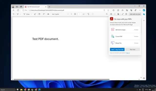 Microsoft Edge abandonará por completo el motor PDF integrado para Adobe en 2025