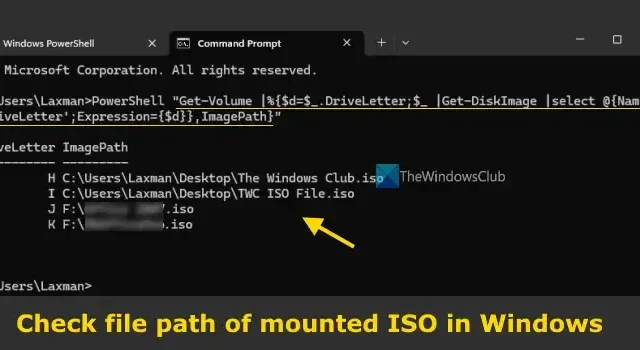 Cómo verificar la ruta del archivo ISO montado en Windows 11