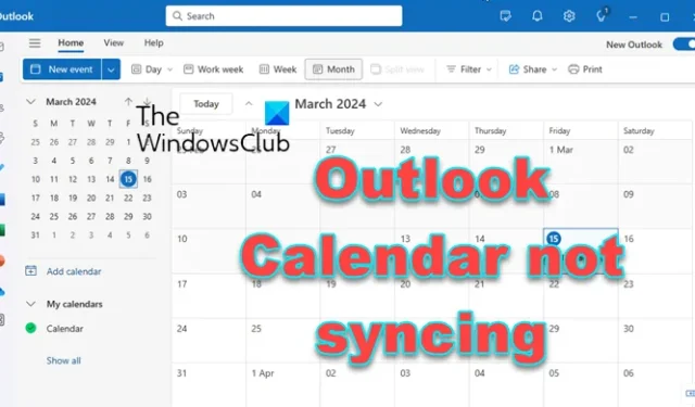 Le calendrier Outlook ne se synchronise pas [Réparer]