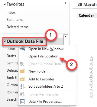 Outlook オープンファイルの場所の最小値