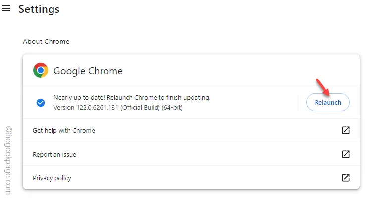 Google Chromeを再起動する