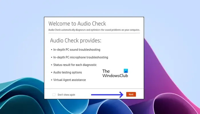 Exécuter la vérification audio dans HP Support Assistant