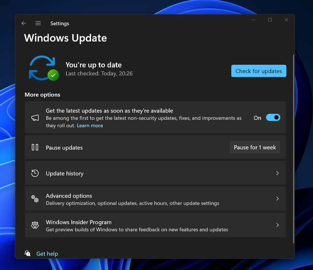 alterar as configurações de atualização no Windows 11