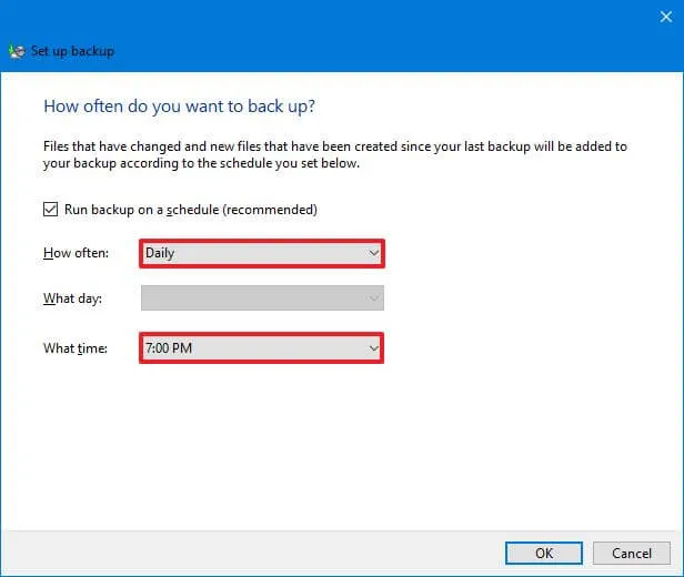 Planen Sie die Dateisicherung unter Windows 10