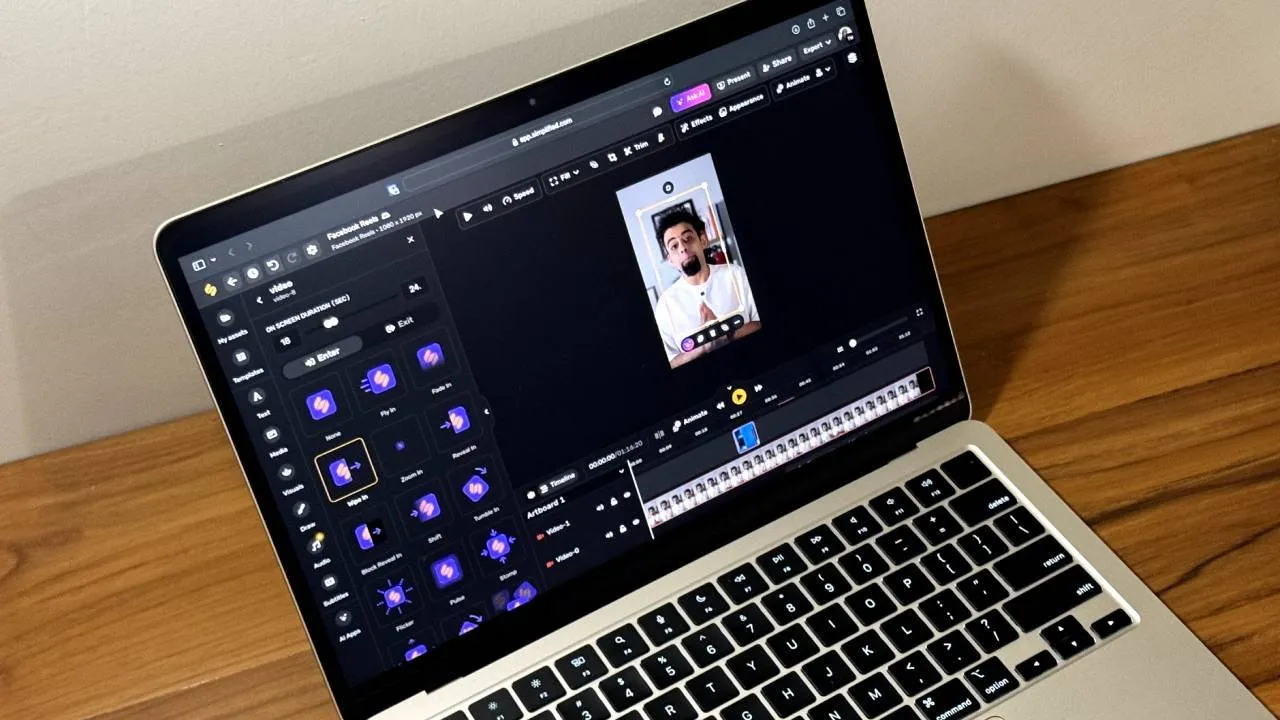 Vereinfachter Video-Editor auf dem Macbook Air