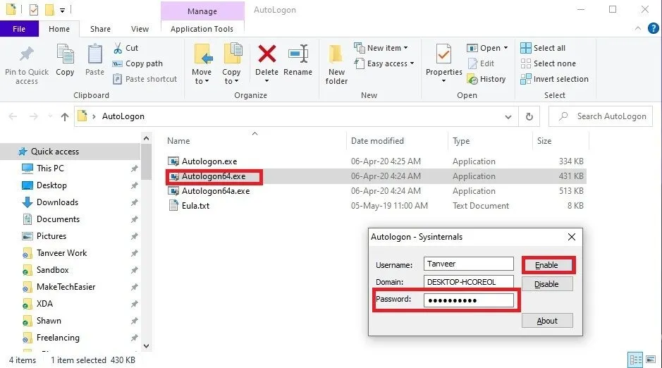 Sla het Windows-inlogscherm over Windows 11 Autologon Tool
