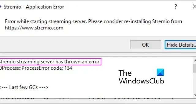 Der Stremio-Streaming-Server hat einen Fehler ausgegeben [Fix]