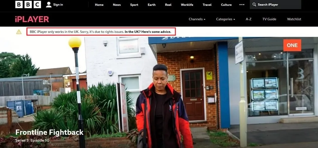 BBC iPlayer nie jest dostępny poza Wielką Brytanią.