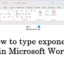 Come digitare gli esponenti in Microsoft Word