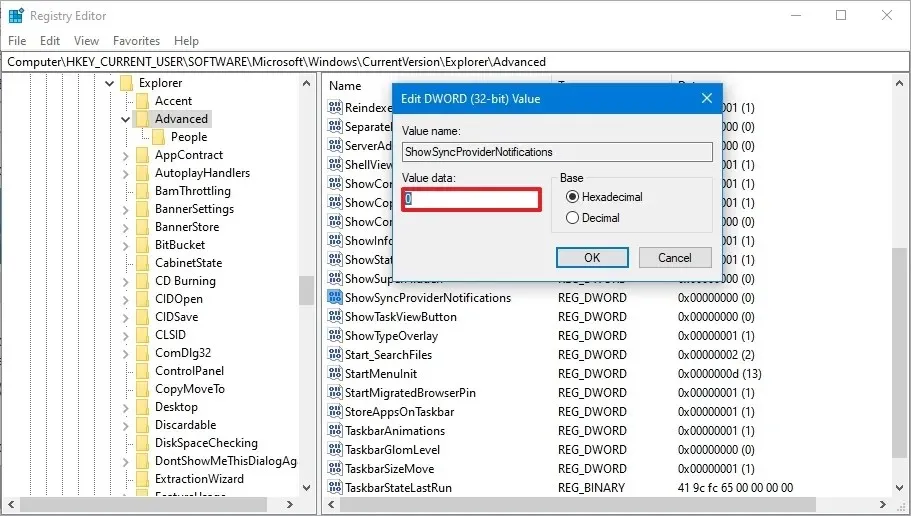 Registro desabilita notificações do File Explorer