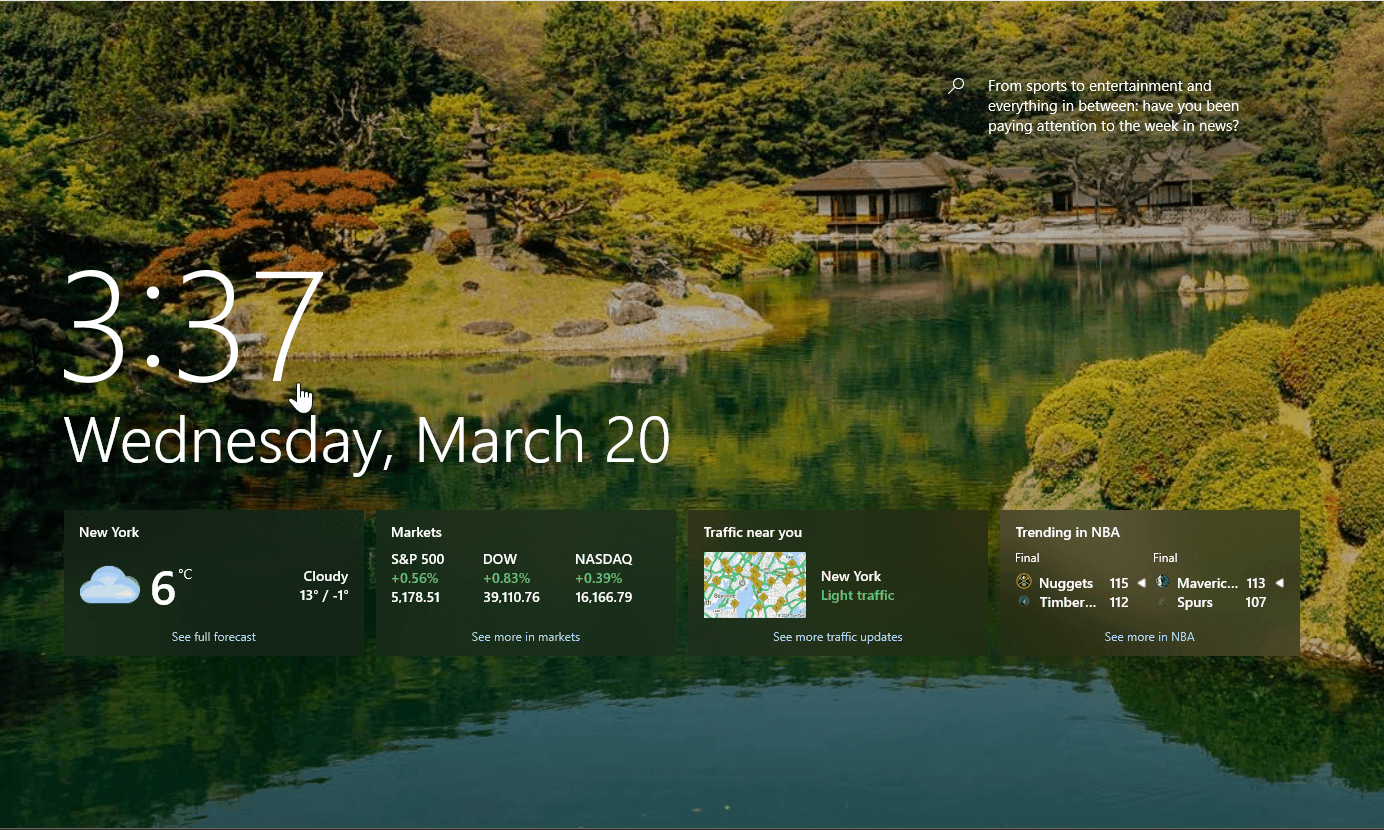 Schermata di blocco di Windows 10