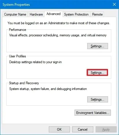 Windows 10-Systemeigenschaften