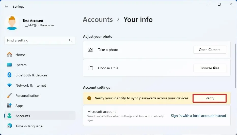 Verifieer Microsoft-account