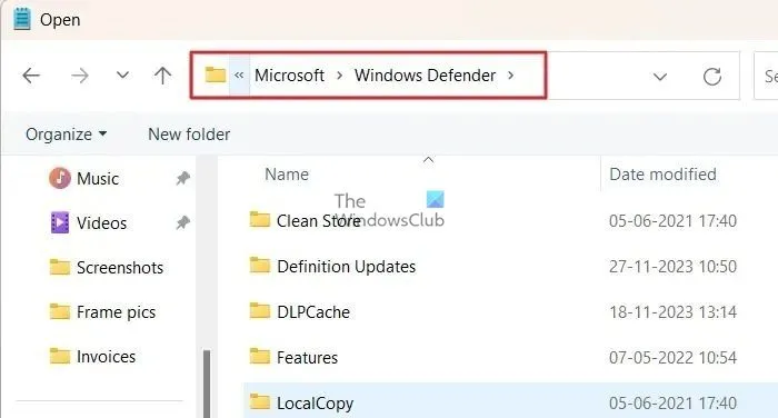 Percorso di Windows Defender Windows