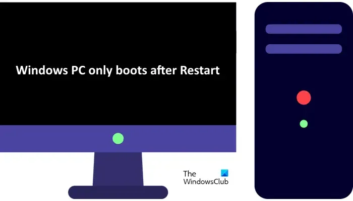 Windows PC は再起動後にのみ起動します