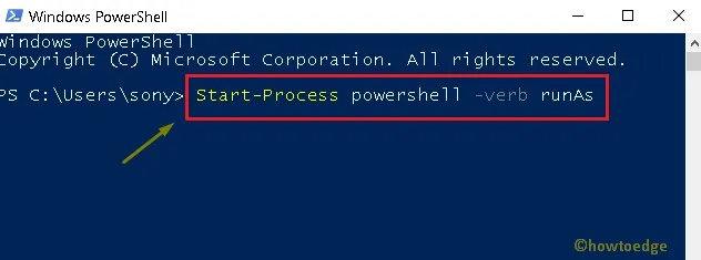 PowerShell come amministratore