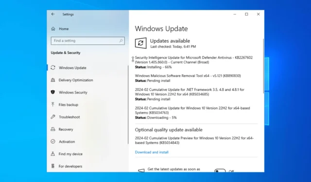 微軟發布Windows 10 KB5034843，有新的變化和改進